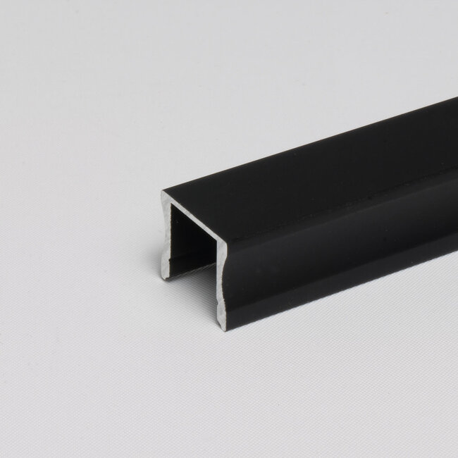 PURPL Profilo in alluminio nero da superficie per strisce LED | 1,5 m | 17,5x15 mm | Copertura opale | IP20 | Materiale di montaggio incluso