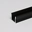 PURPL Profilo in alluminio nero da superficie per strisce LED | 1,5 m | 17,5x15 mm | Copertura opale | IP20 | Materiale di montaggio incluso