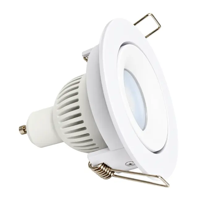 Portafaretto GU10 da incasso bianco orientabile – Ø95 mm, foro Ø80 mm