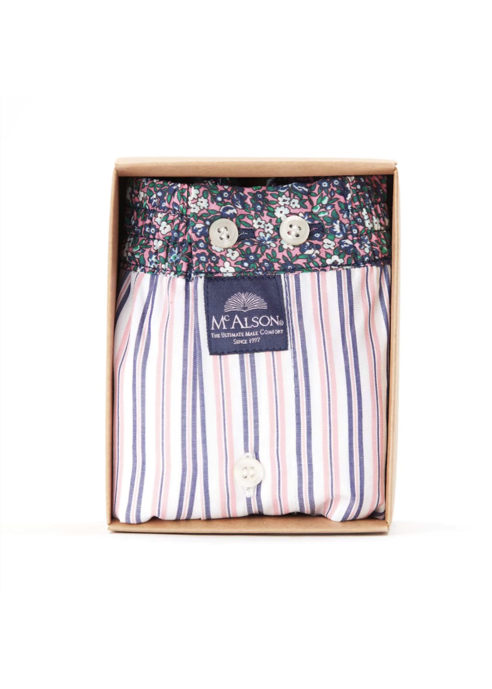 McAlson McAlson - Boxershort - Gestreept roze/marine