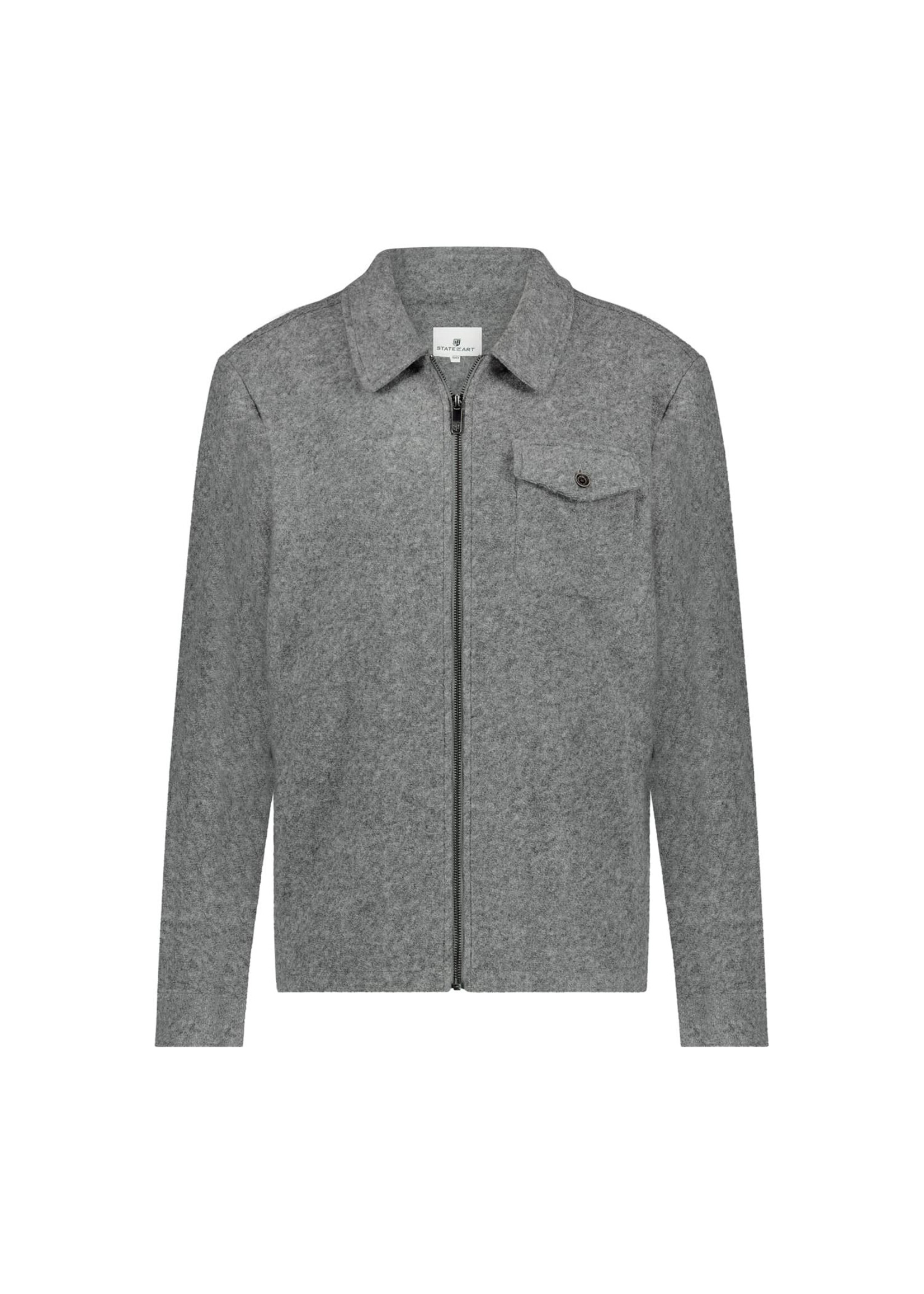 State Of Art State Of Art - Overshirt van wol mix - Middengrijs