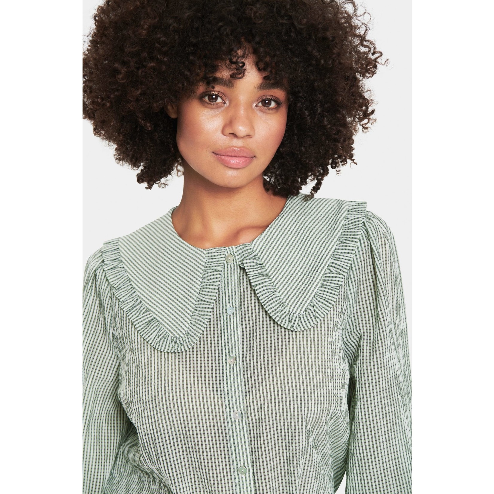 Saint Tropez Saint Tropez - Perri blouse met kraag  - Loden Forest
