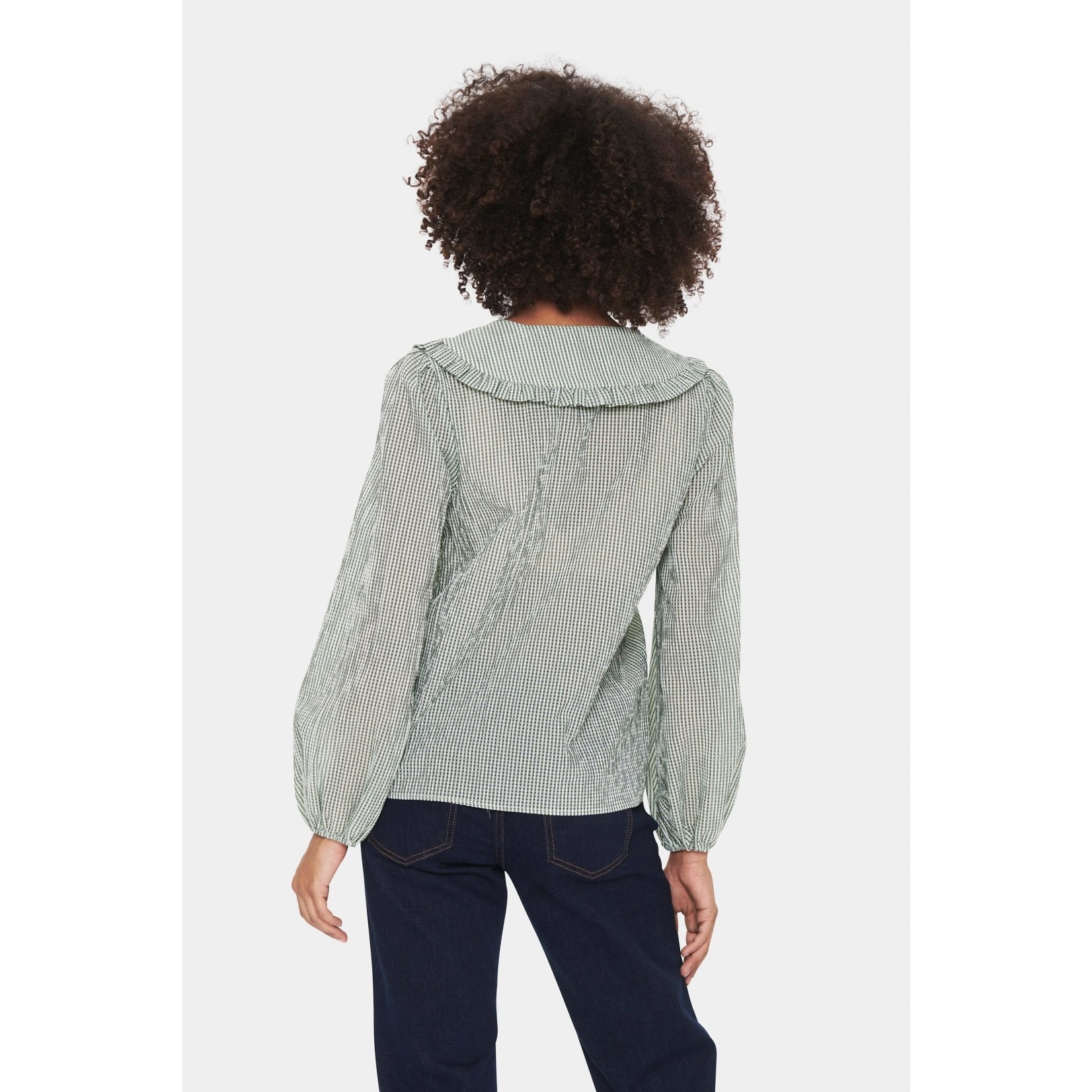 Saint Tropez Saint Tropez - Perri blouse met kraag  - Loden Forest
