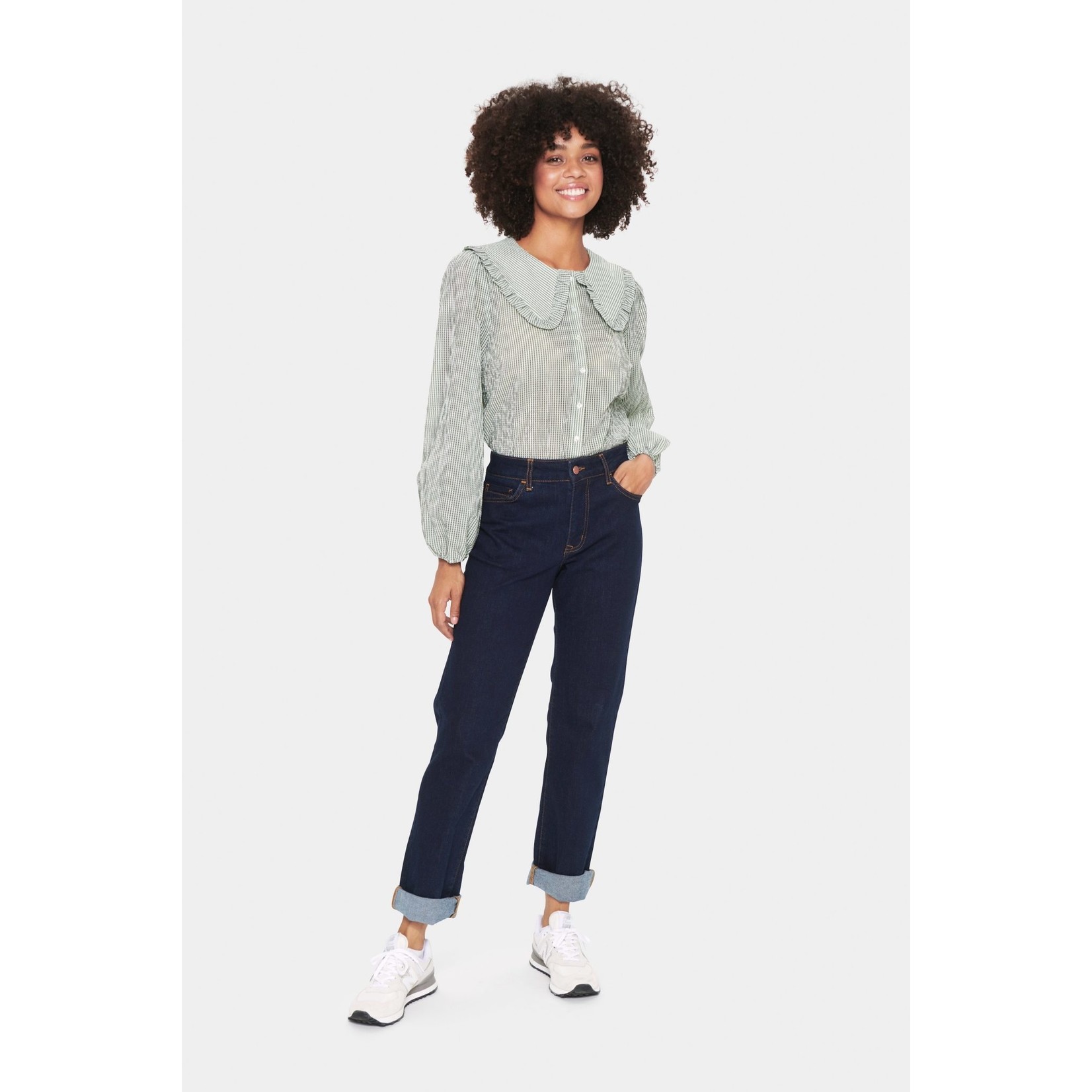 Saint Tropez Saint Tropez - Perri blouse met kraag  - Loden Forest