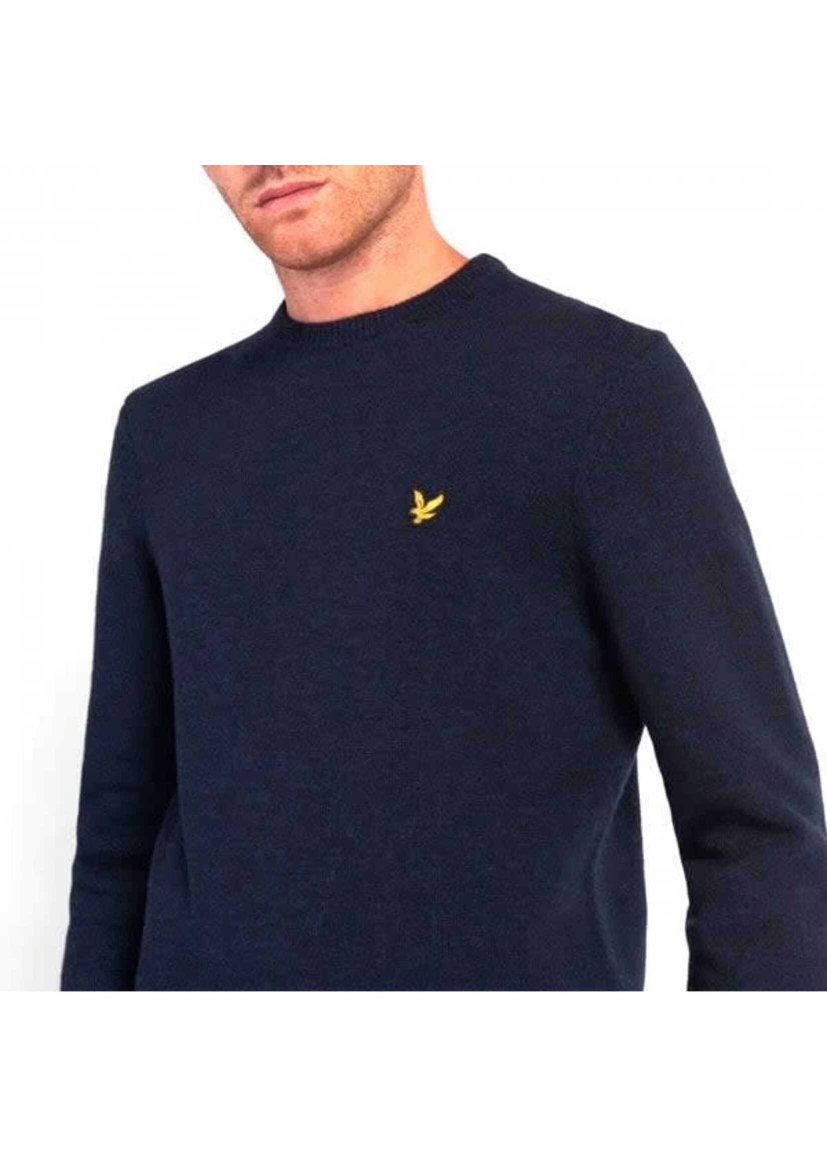 Lyle & Scott Lyle&Scott  - Trui met 'Shaker Stitch' - Donkerblauw