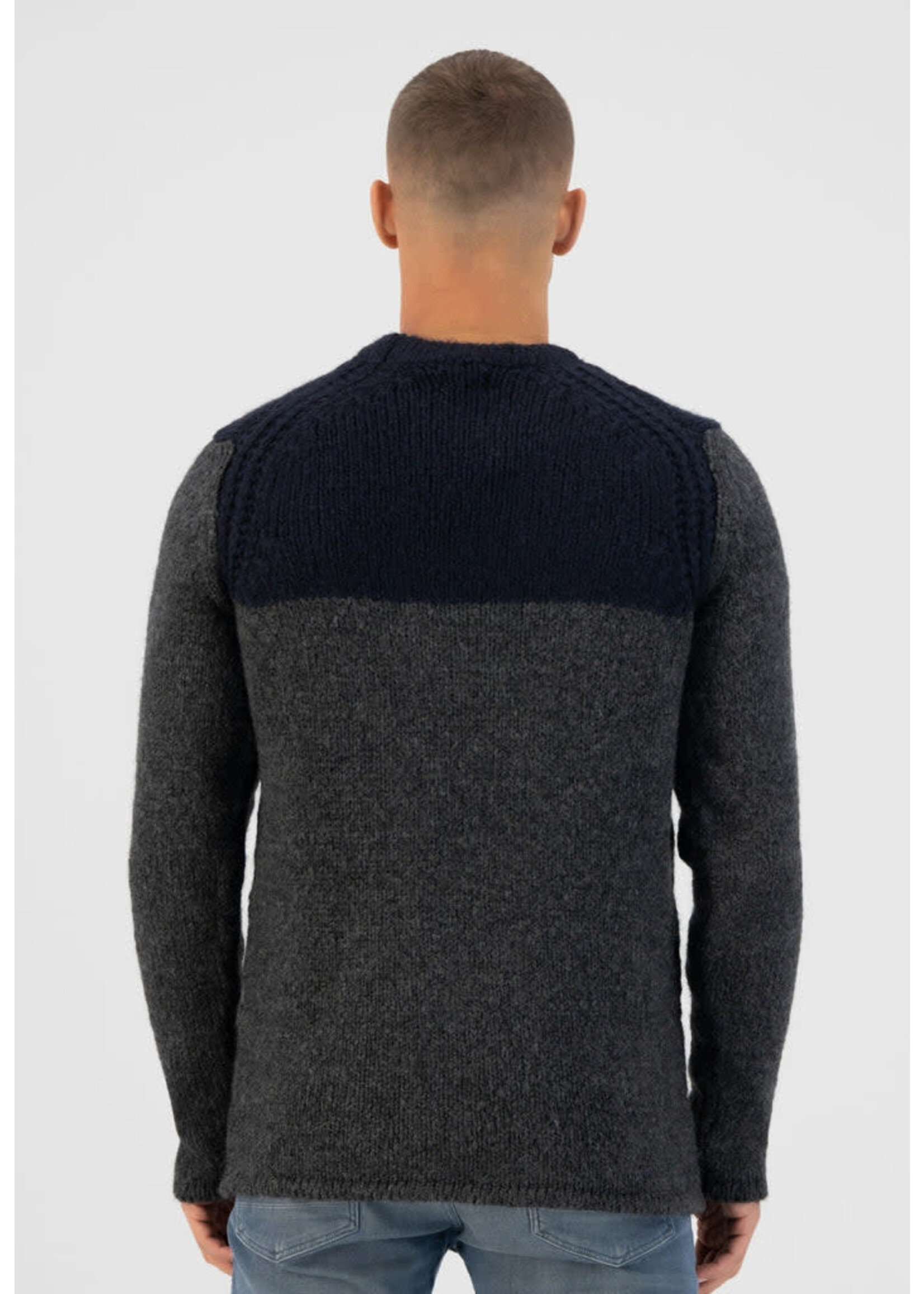 Dstrezzed Dstrezzed - Gebreide trui met colorblock - Dark Navy