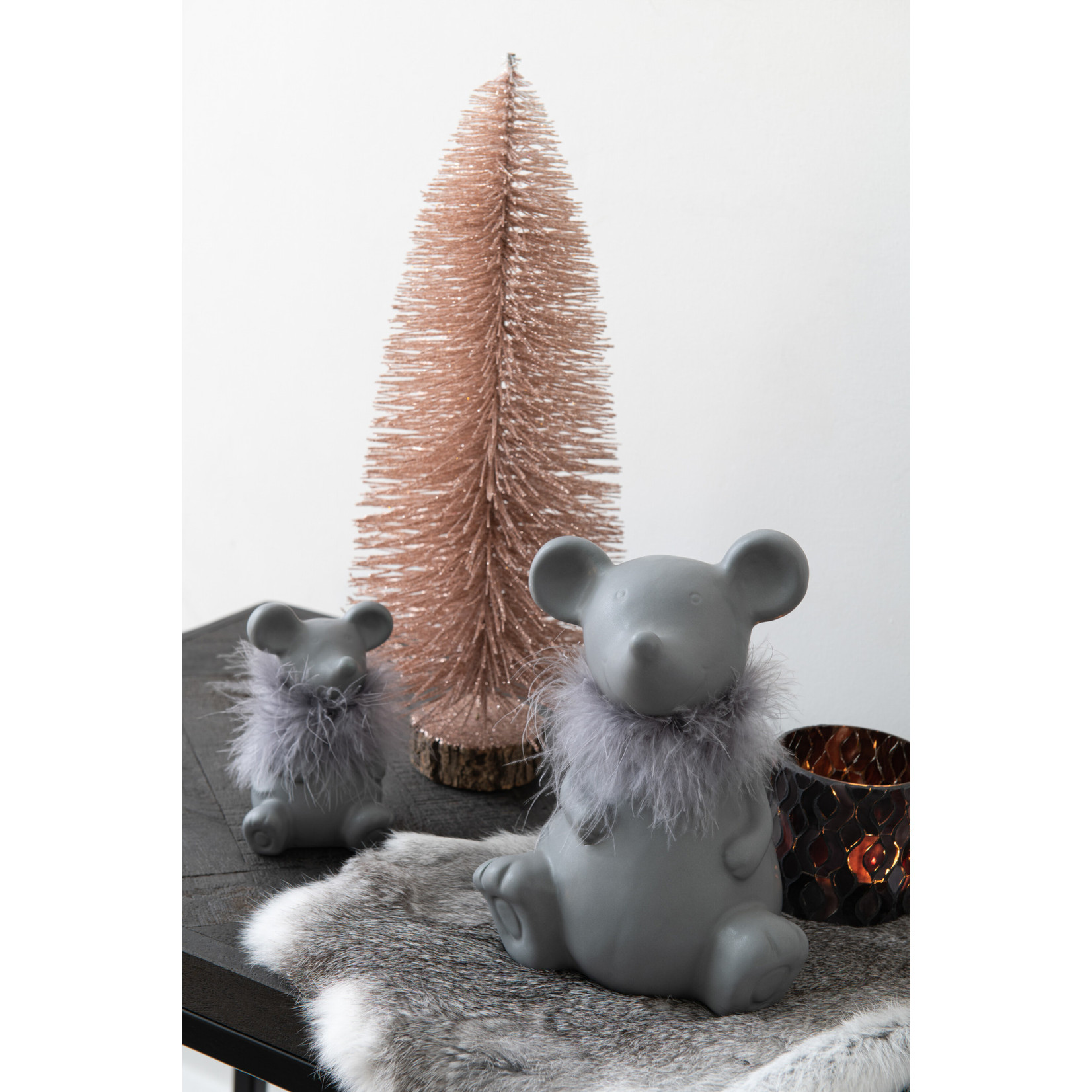 J-LINE J-LINE - Kerstboom glitter - Rosé