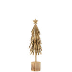 J-LINE J-LINE - Kerstboom op voet - Goud - Verschillende maten verkrijgbaar