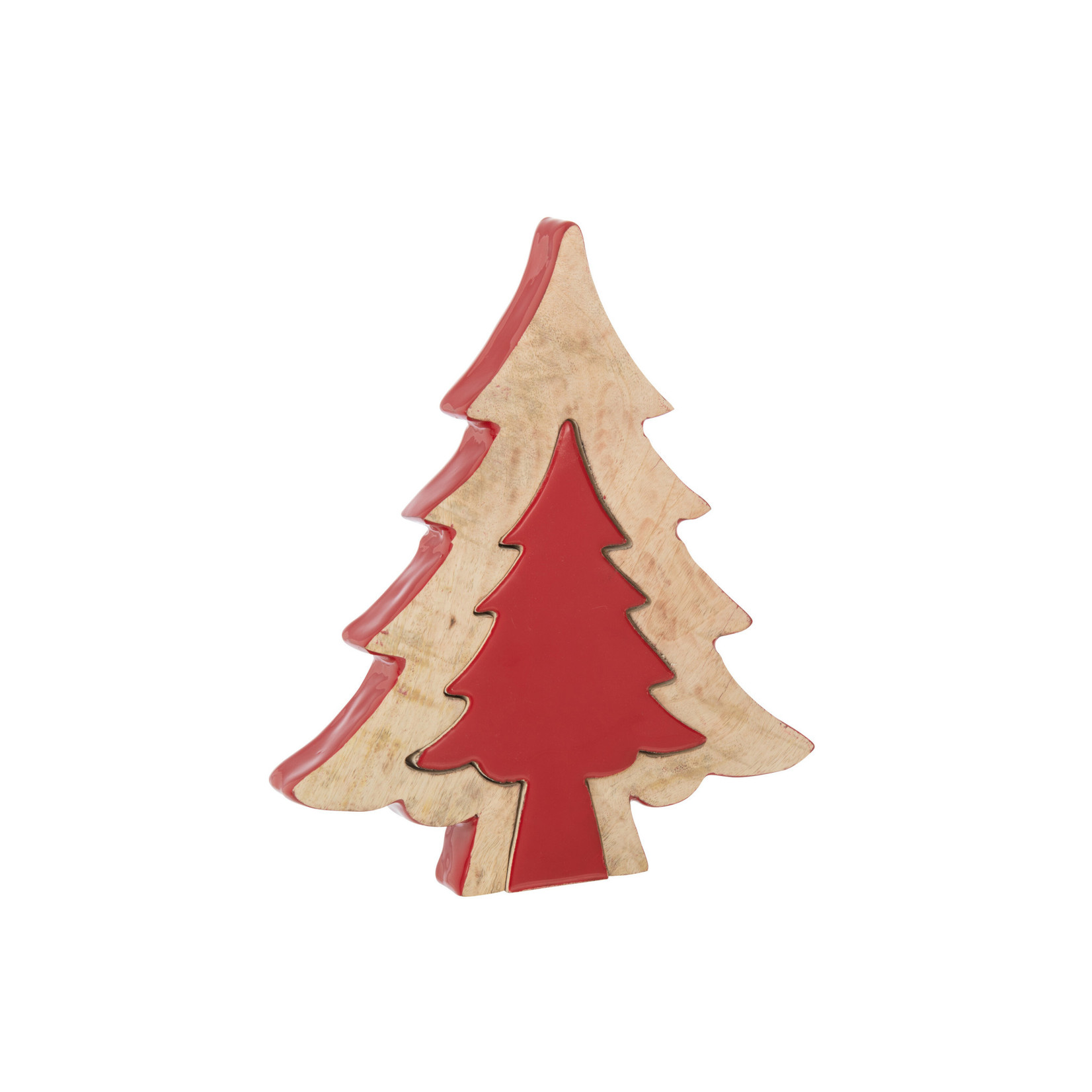 J-LINE J-LINE - Puzzel Kerstboom - Mango/Rood