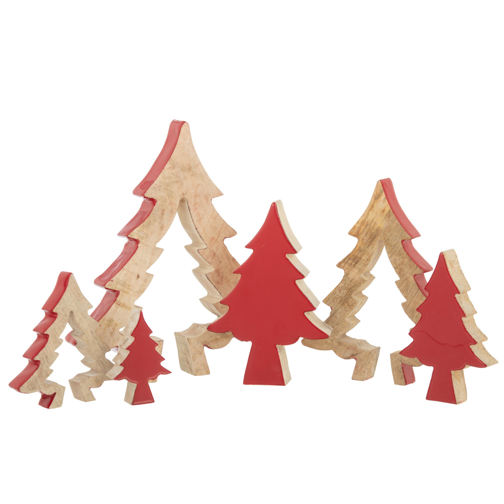 J-LINE J-LINE - Puzzel Kerstboom - Mango/Rood