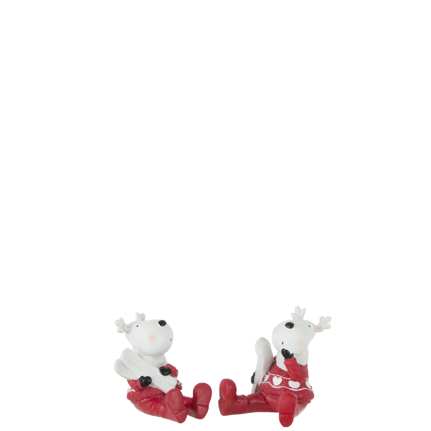 J-LINE J-LINE - Set Rendier Skie - Wit/Rood