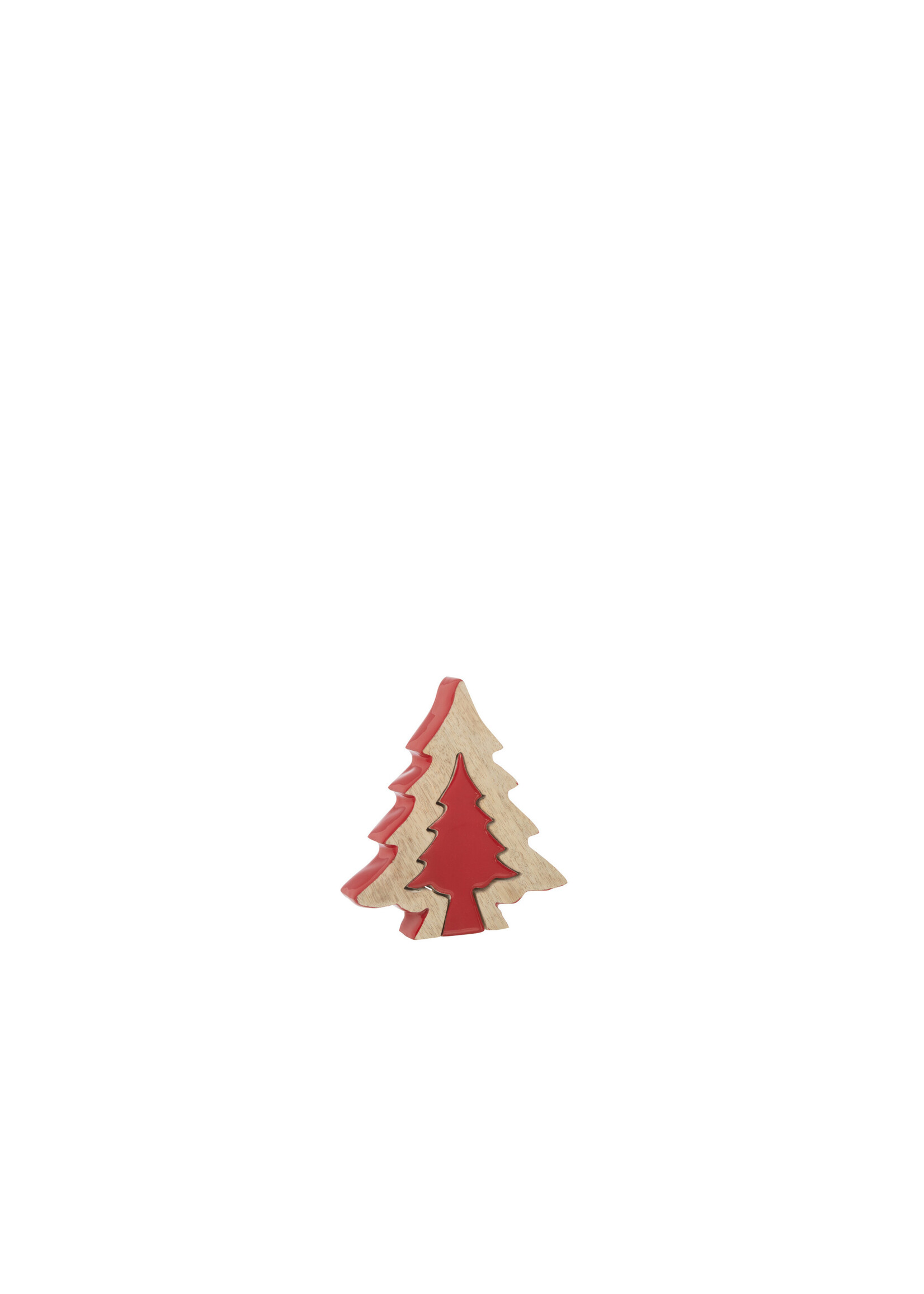 J-LINE J-LINE - Puzzel Kerstboom - Mango/Rood