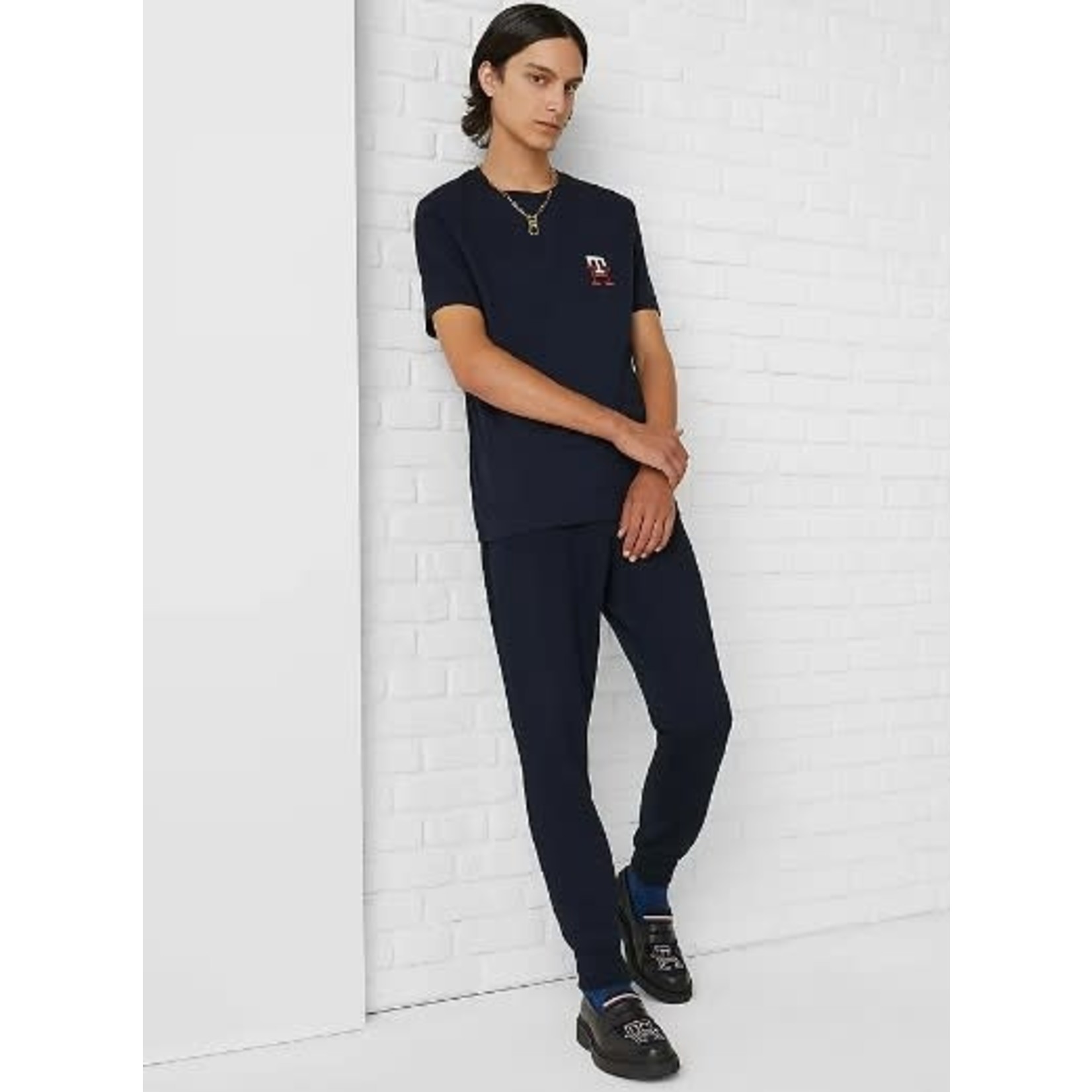 Tommy Hilfiger Tommy Hilfiger - T-shirt met geborduurd logo - Donkerblauw