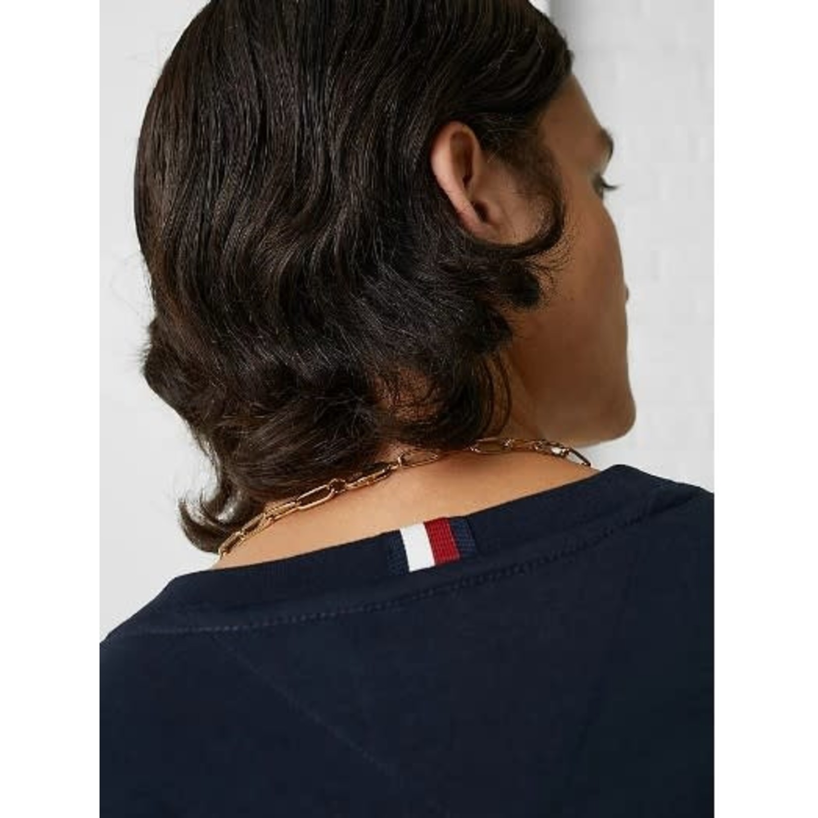 Tommy Hilfiger Tommy Hilfiger - T-shirt met geborduurd logo - Donkerblauw