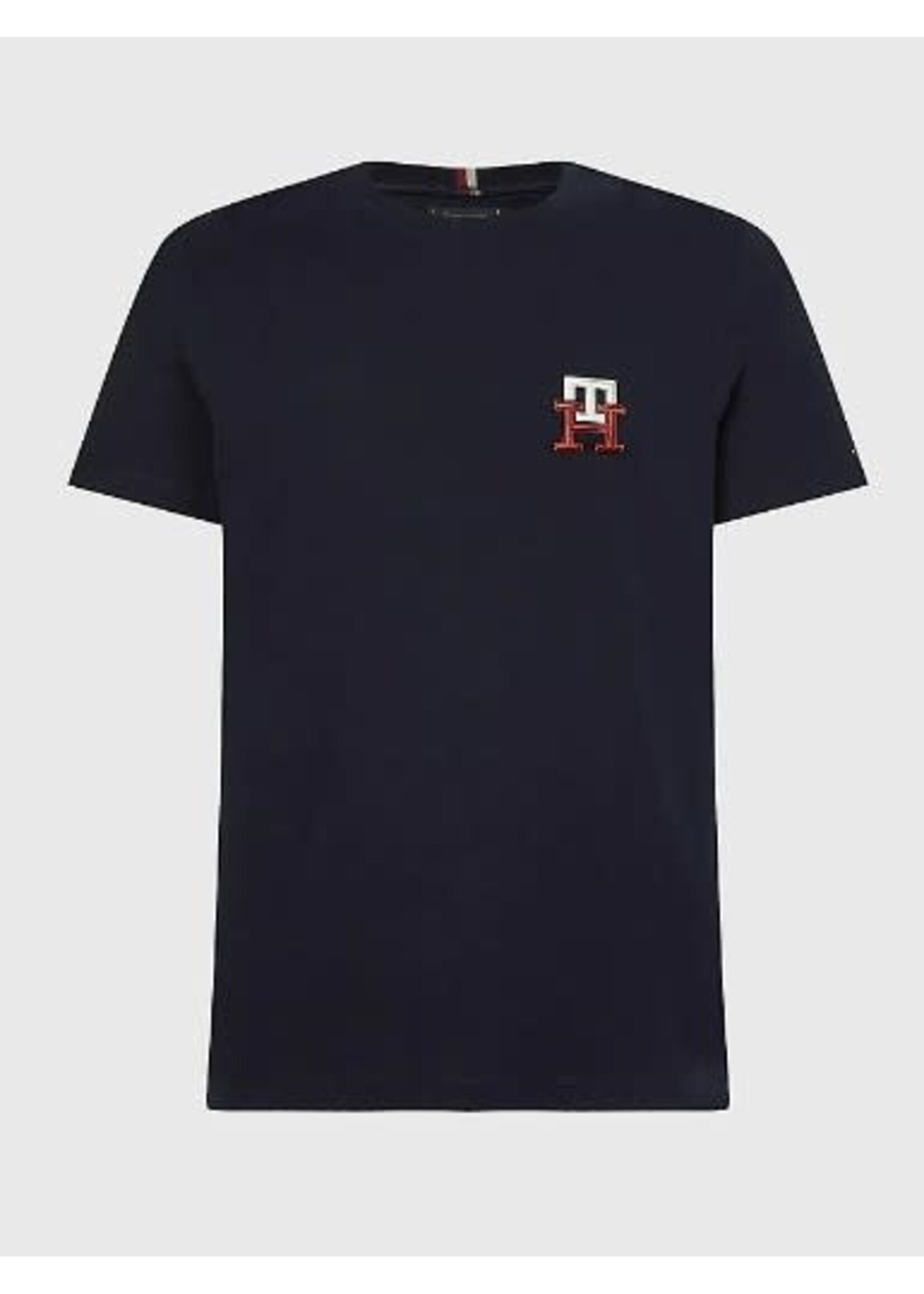 Tommy Hilfiger Tommy Hilfiger - T-shirt met geborduurd logo - Donkerblauw