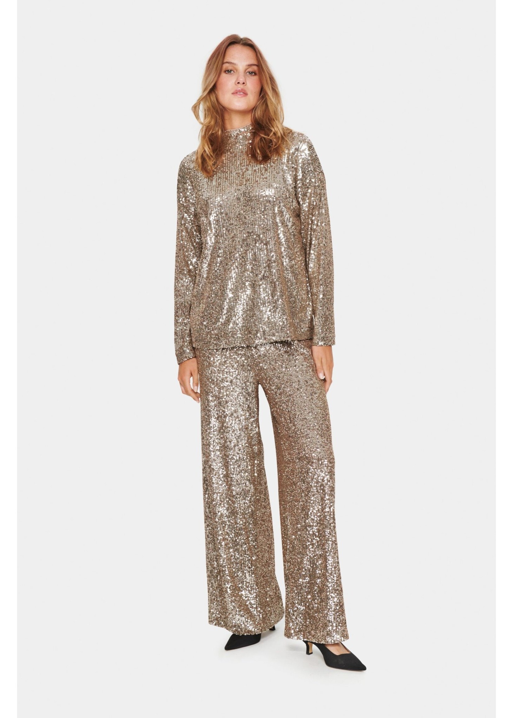 Saint Tropez Saint-Tropez - Reyana glitter blouse - Goud