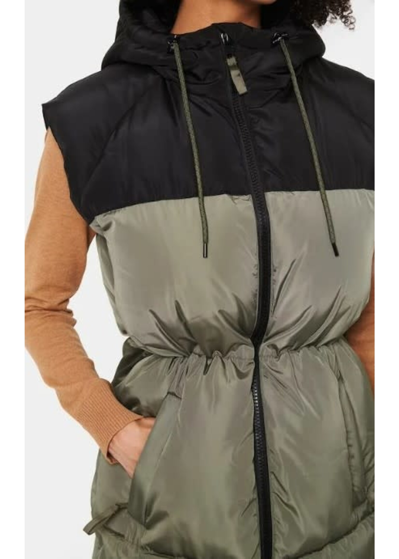 Saint Tropez Saint Tropez - Naja Bodywarmer | Khaki/Zwart