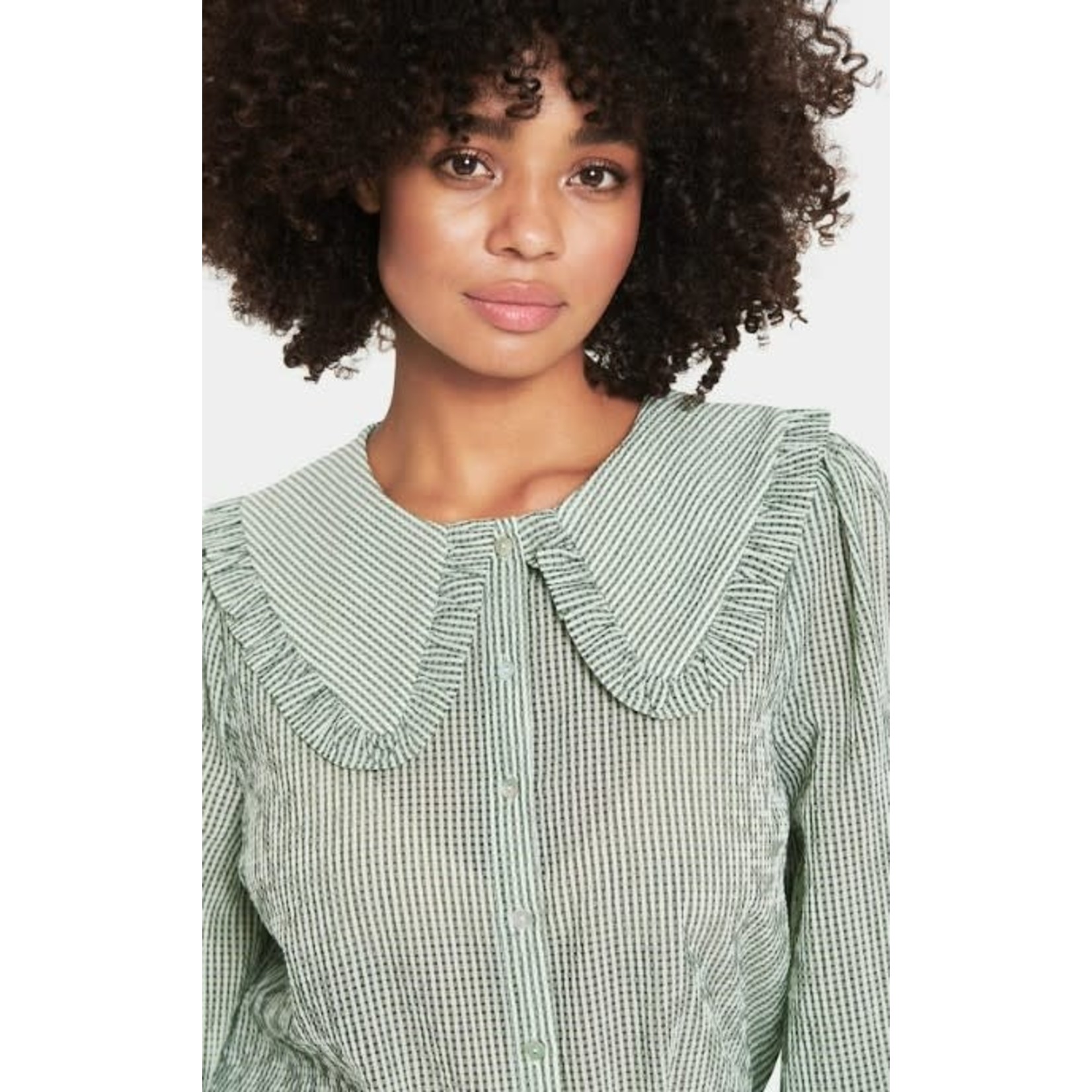 Saint Tropez Saint Tropez - Perri blouse met kraag  - Loden Forest