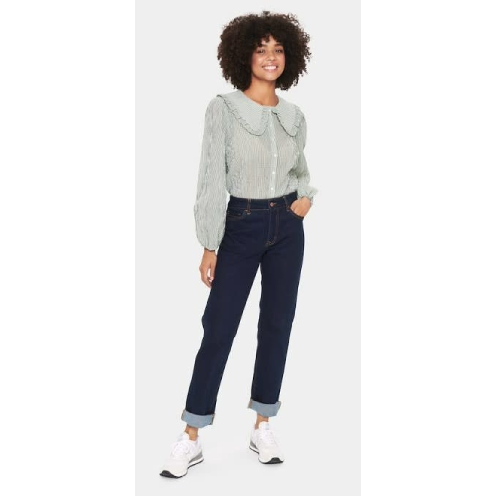 Saint Tropez Saint Tropez - Perri blouse met kraag  - Loden Forest