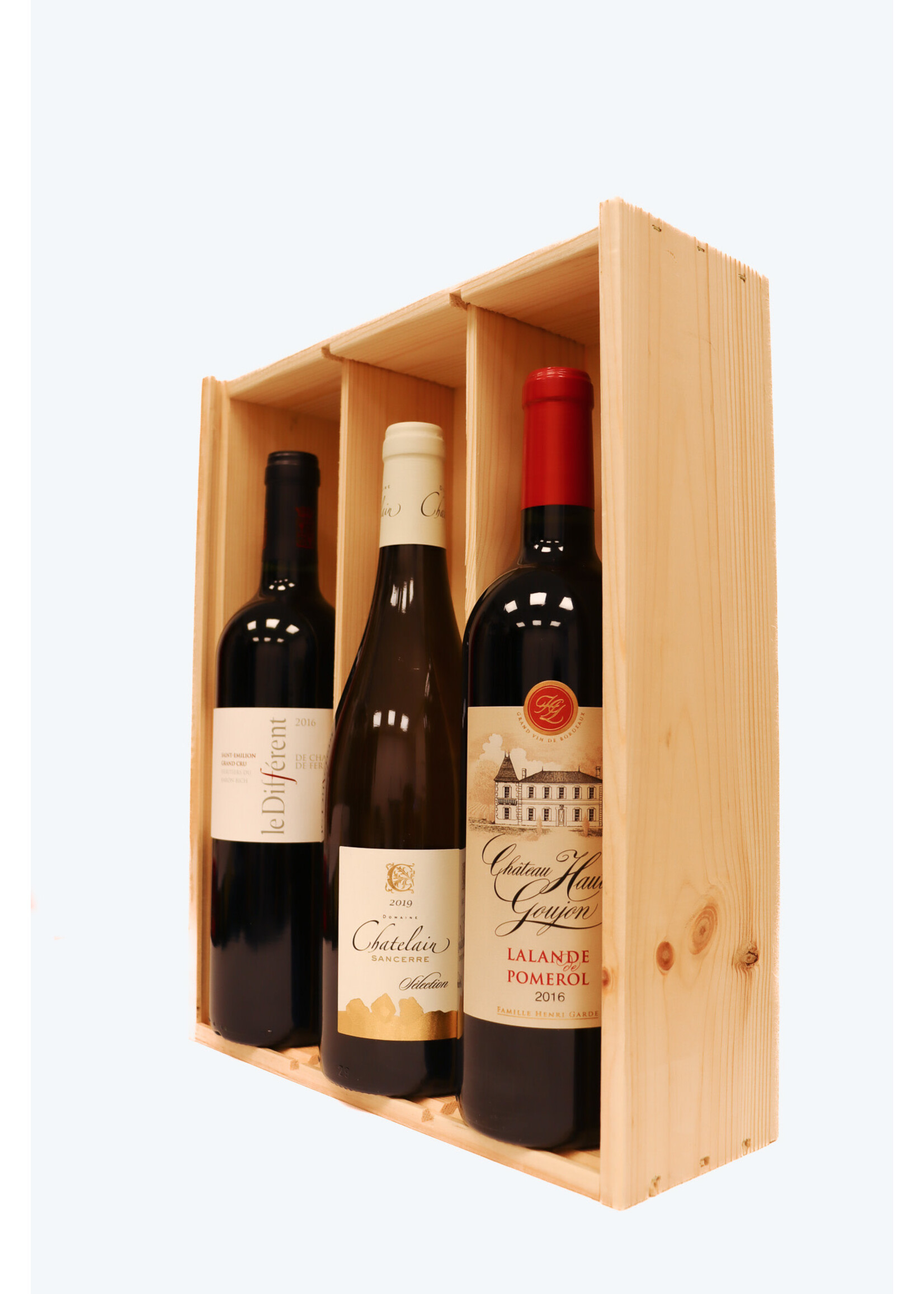 Giftset wijn - Roque Palatin x Domaine Chatelain x Le Different x Geschenkverpakking