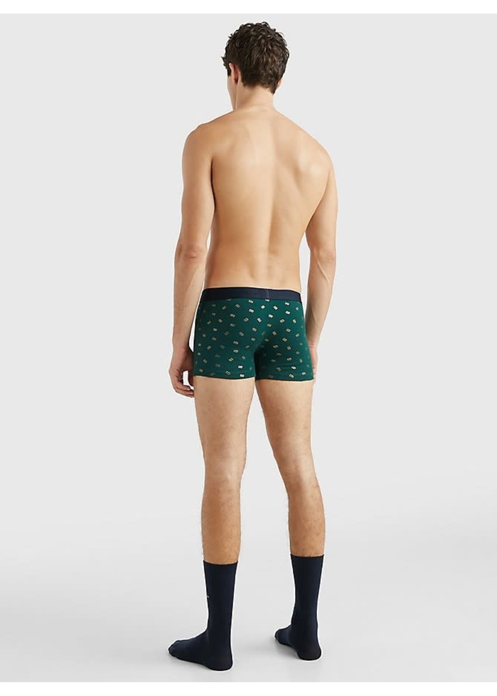 Tommy Hilfiger Tommy Hilfiger - Cadeauset boxershort en sokken - Donkergroen/Vlagjes