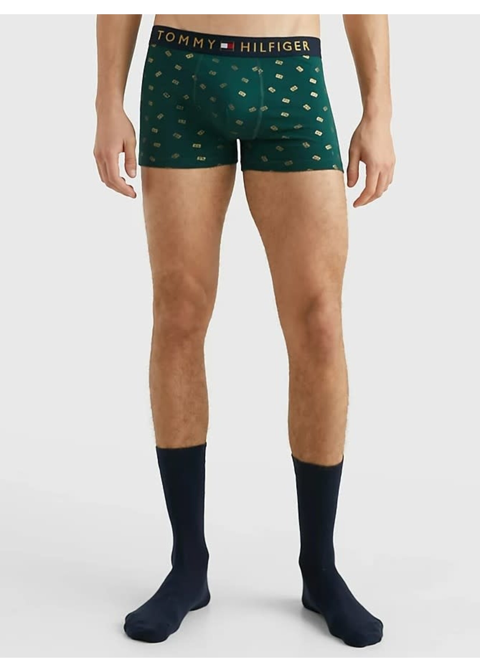 Tommy Hilfiger Tommy Hilfiger - Cadeauset boxershort en sokken - Donkergroen/Vlagjes