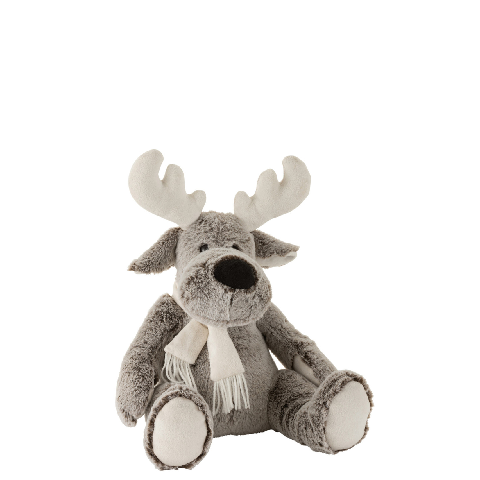 J-LINE J-LINE - Eland pluche - Grijs/Wit