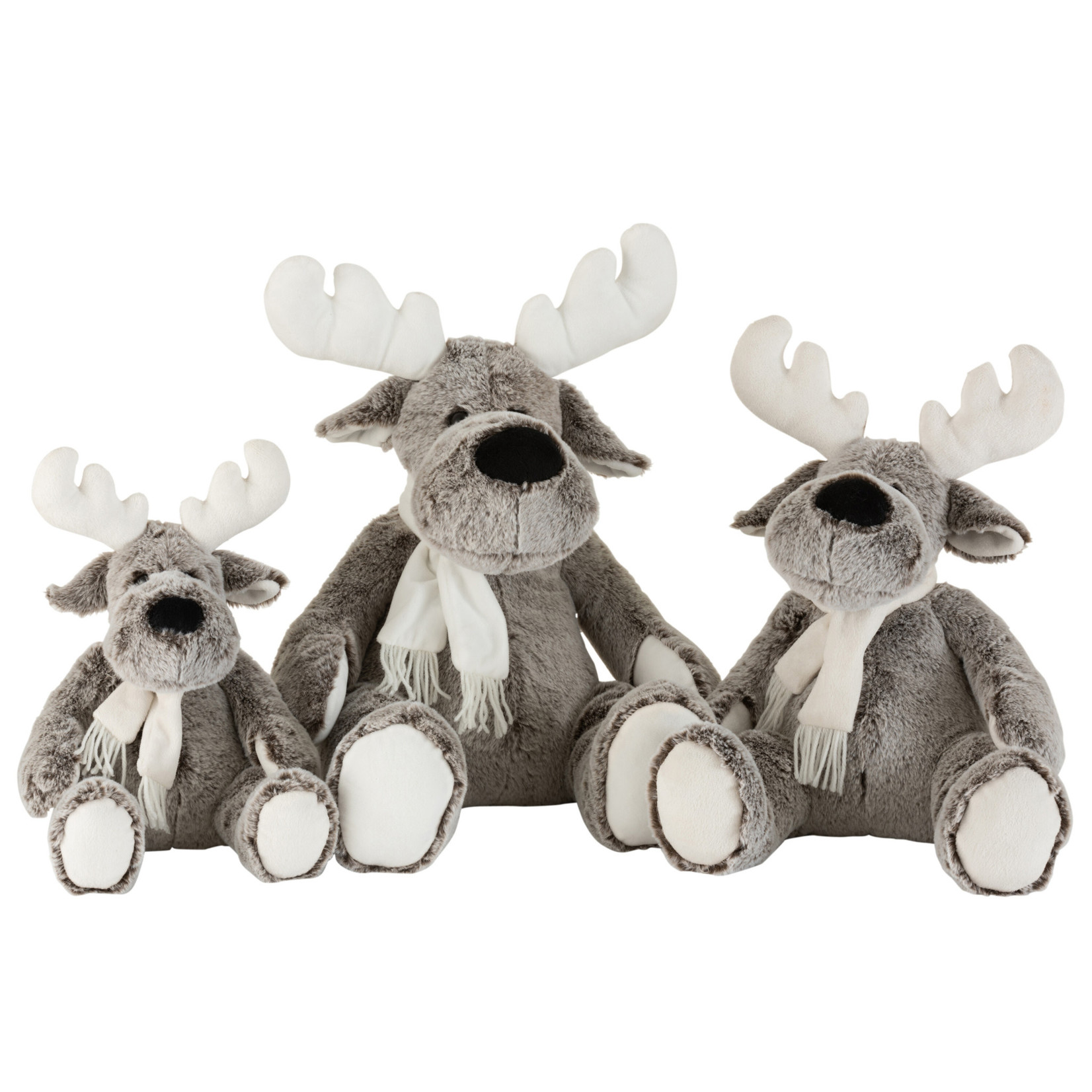 J-LINE J-LINE - Eland pluche - Grijs/Wit