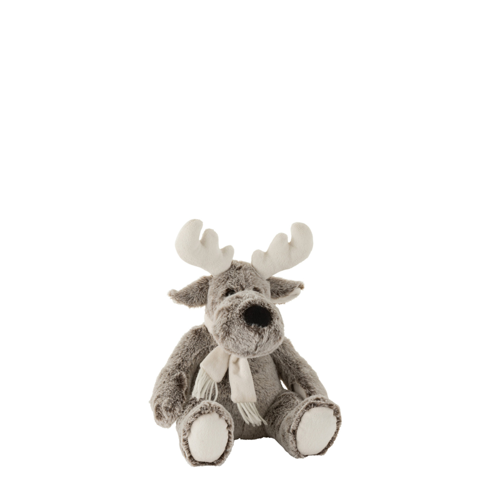 J-LINE J-LINE - Eland pluche - Grijs/Wit