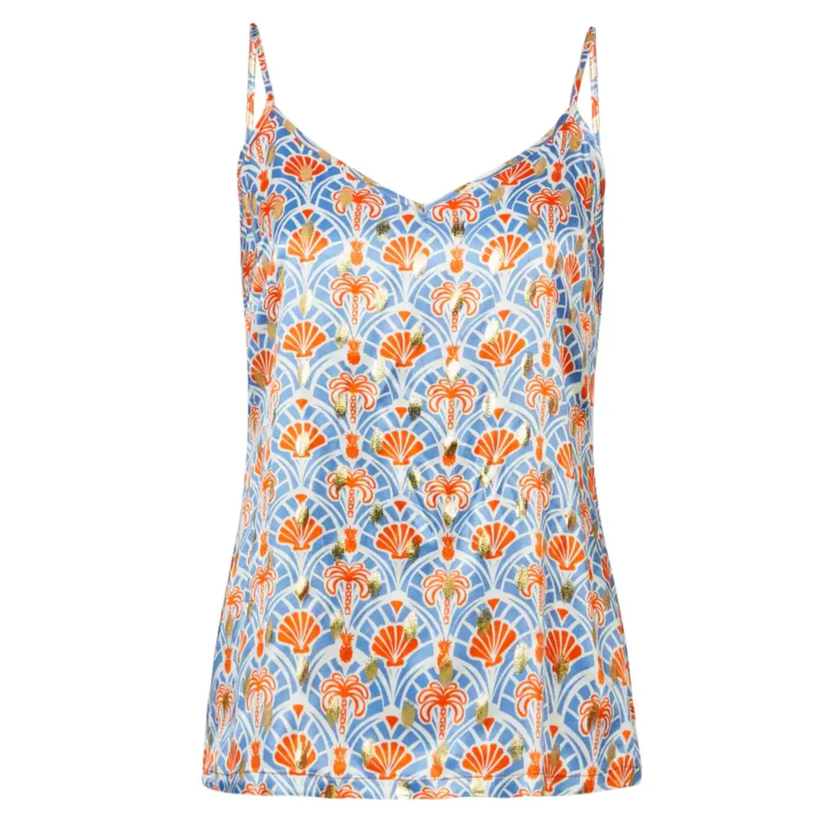 Never Fully Dressed Never Fully Dressed - Cami Top - Blauw/Oranje