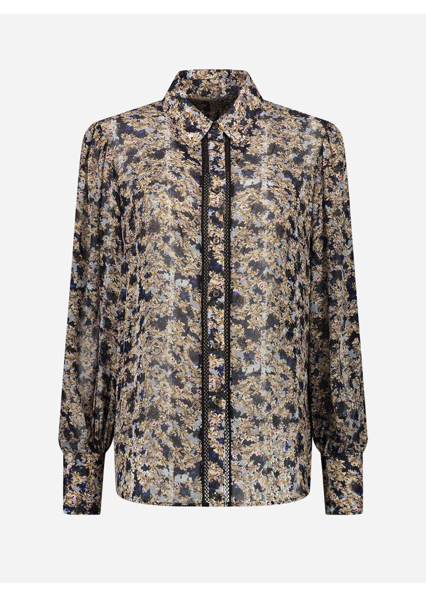 Fifth House Fifth House - River Blouse - Zwart/Beige