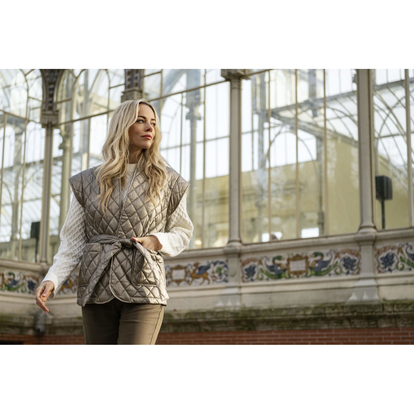 Esqualo Esqualo - Waistcoat - Licht goud