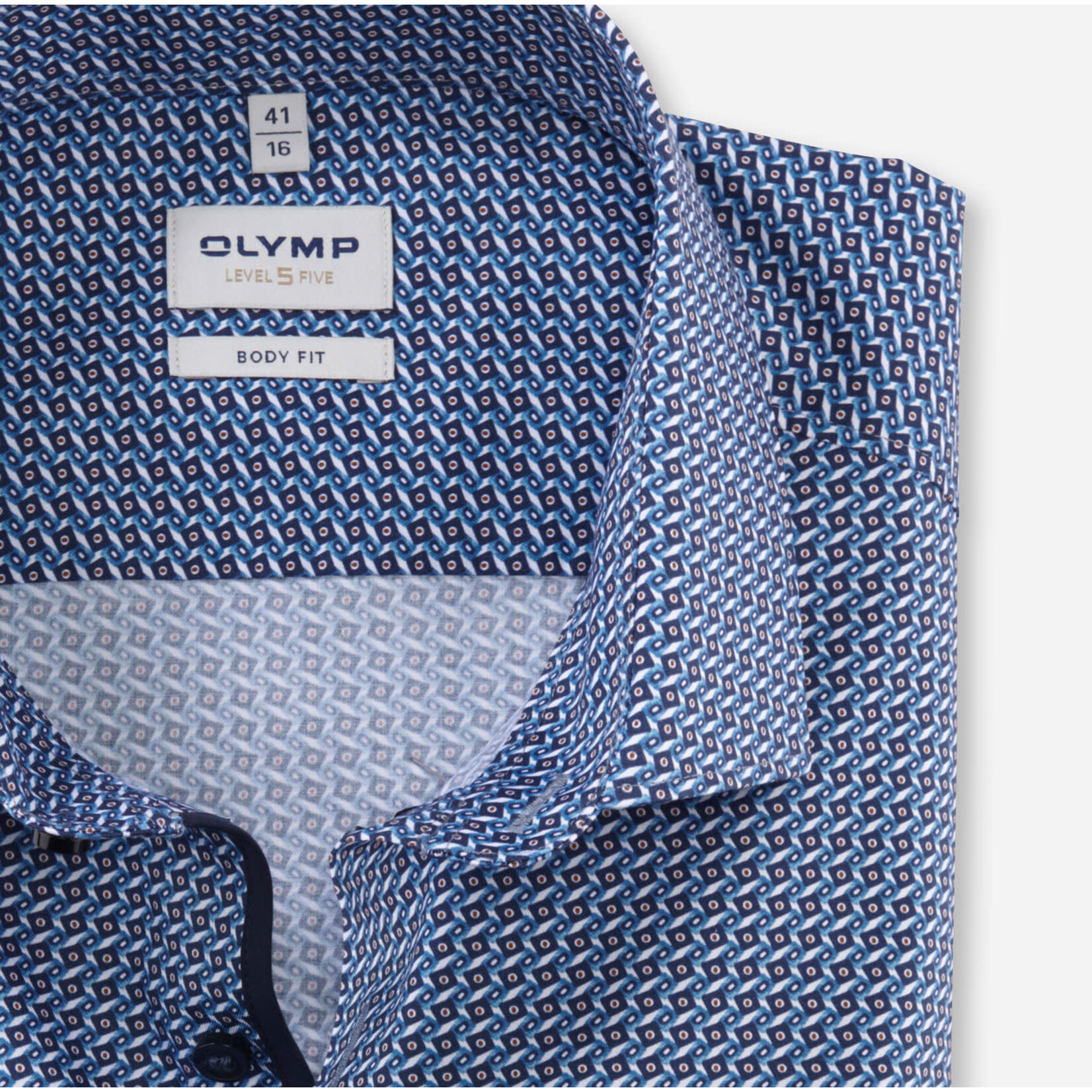 Olymp Olymp - Body fit hemd - Marineblauw