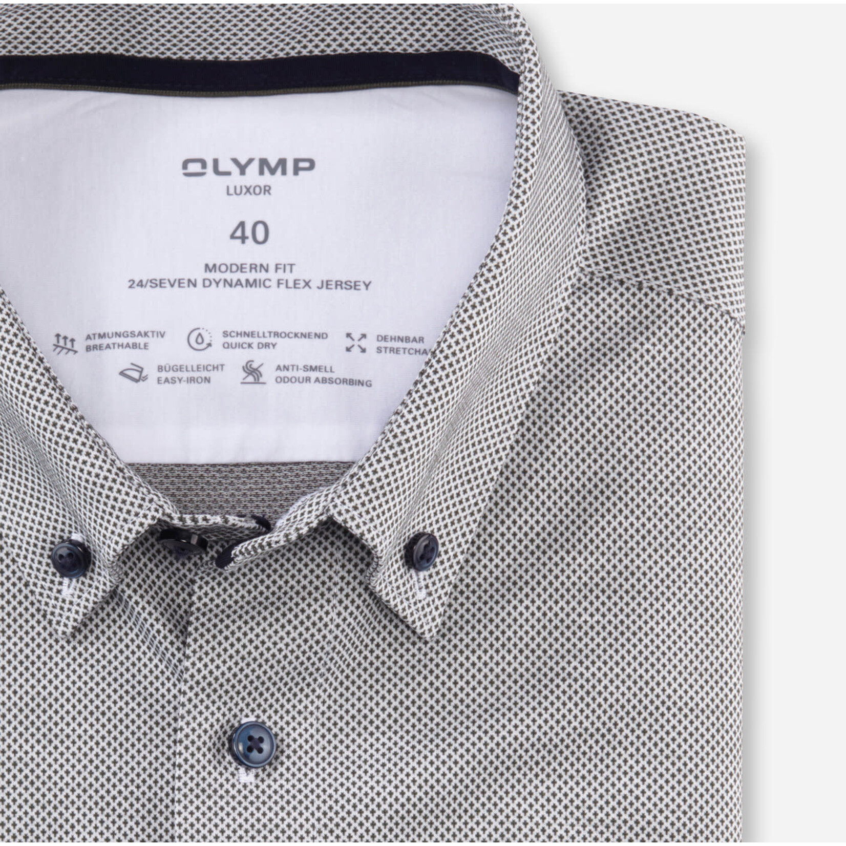 Olymp Olymp - Modern fit hemd - Olijfgroen