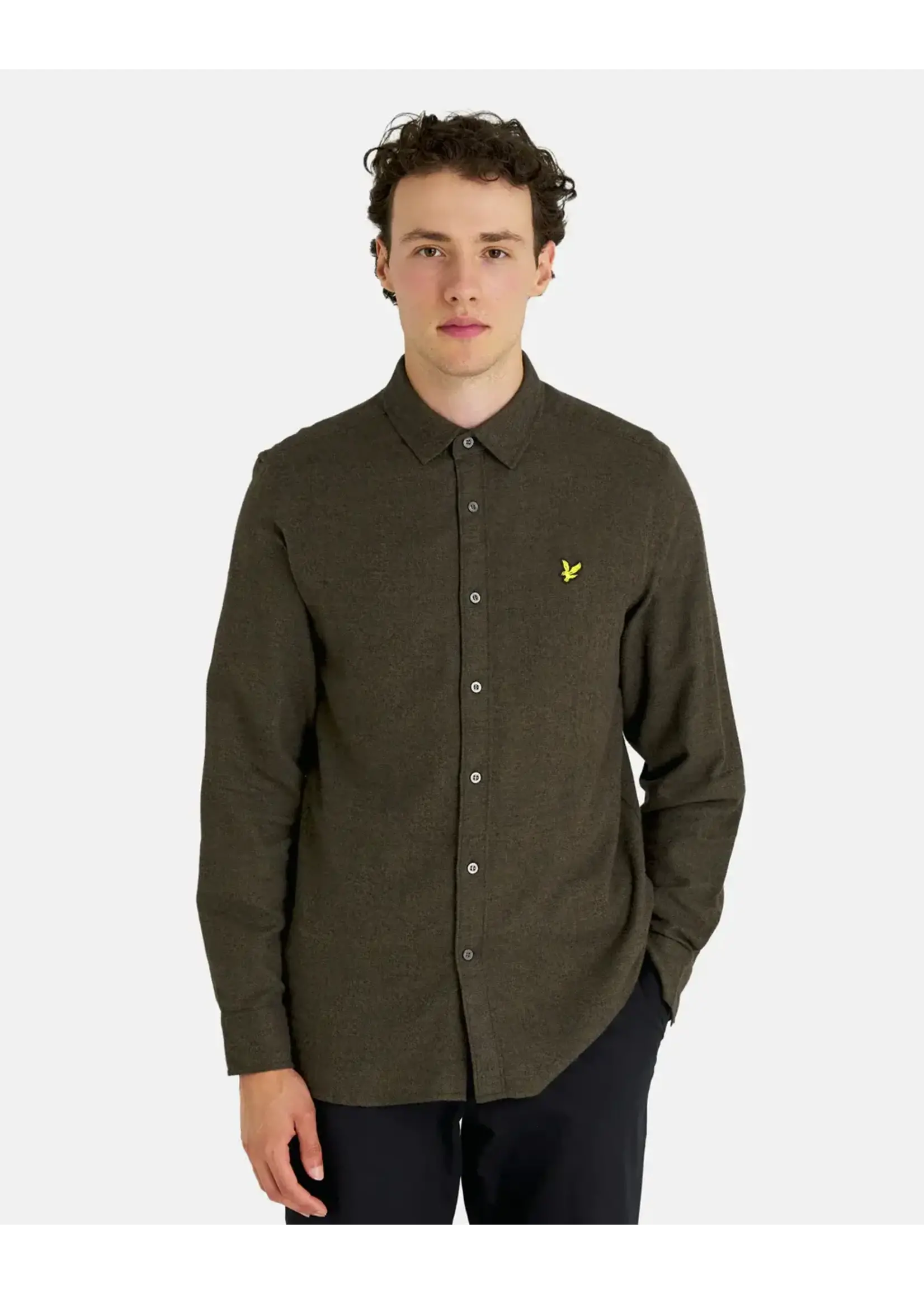 Lyle & Scott Lyle & Scott - Flanellen overhemd - Olijf