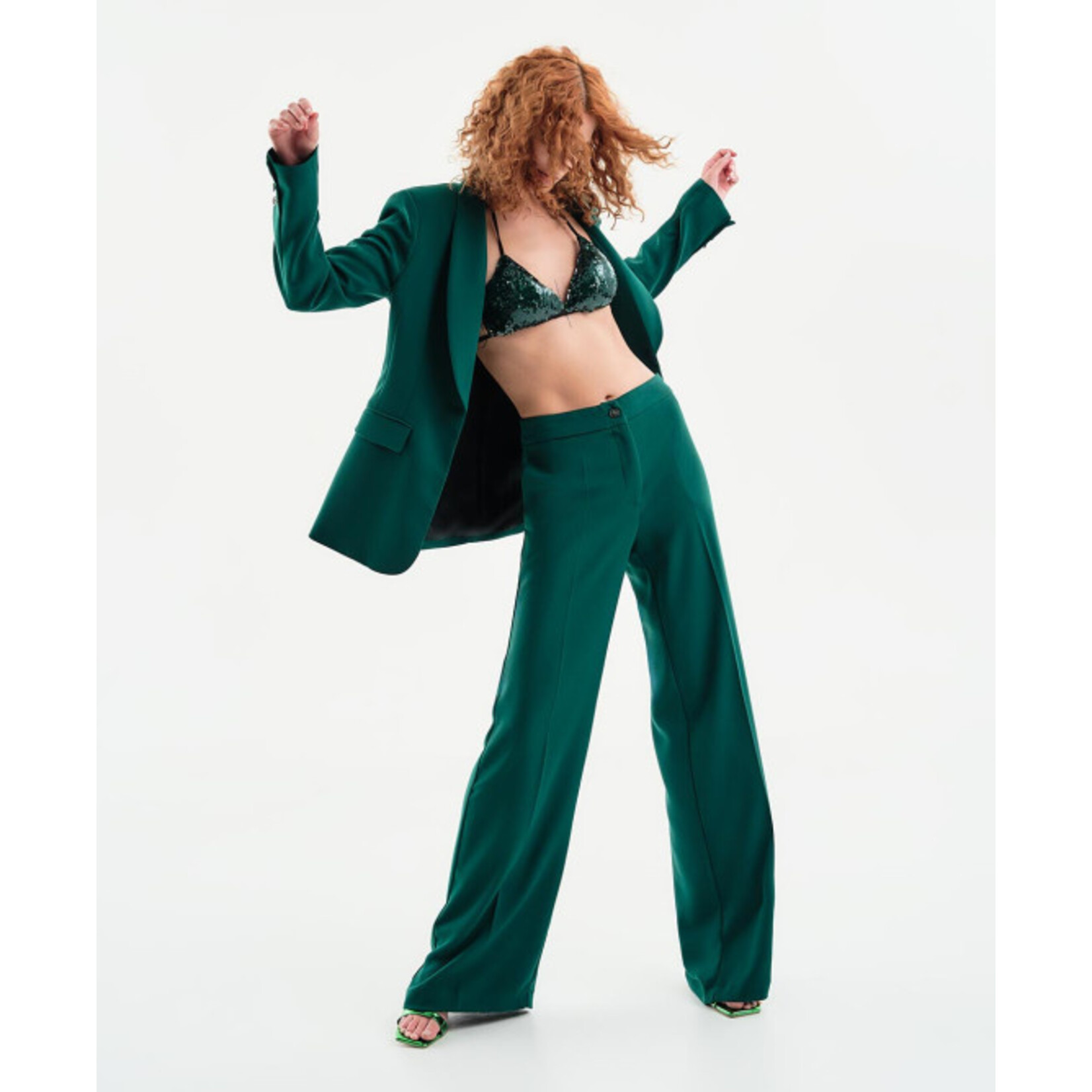 Access ACCESS - Rechte broek - Basilicum Groen