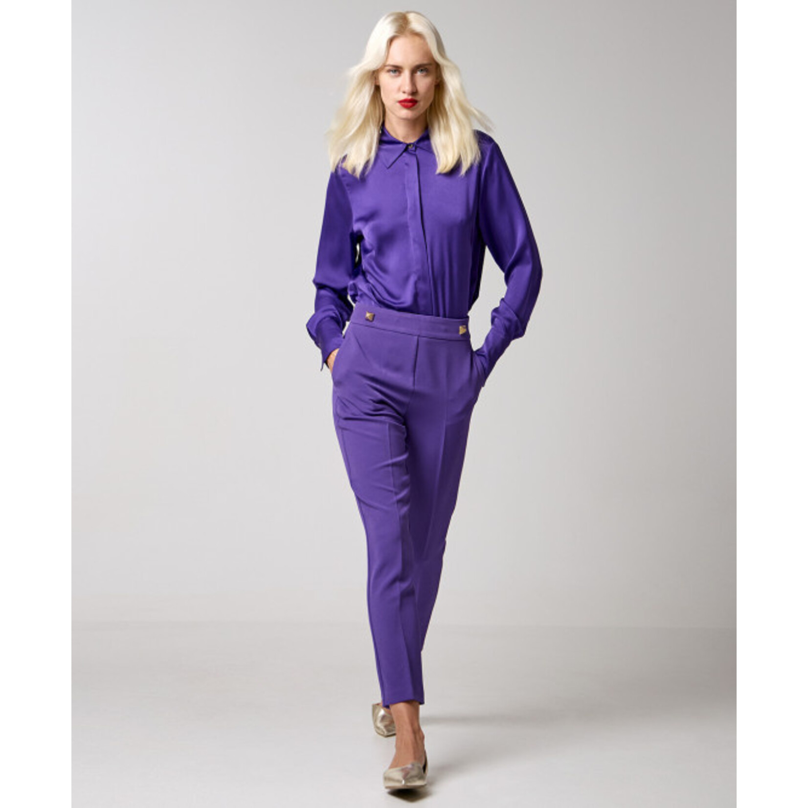 Access ACCESS - Broek met studs - Paars