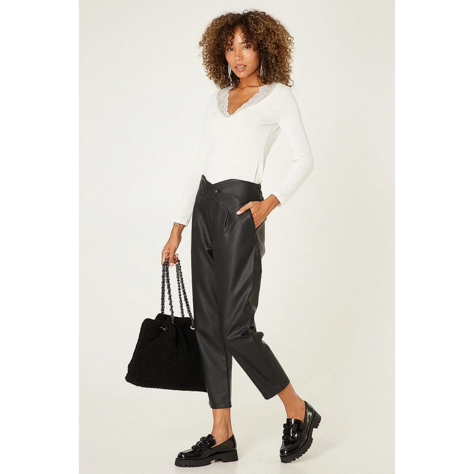 BSB BSB - Faux-leder broek - Zwart