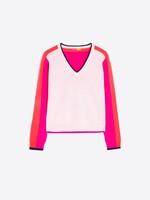 Vilagallo Vilagallo - Pull met V-hals - Ecru/Roze