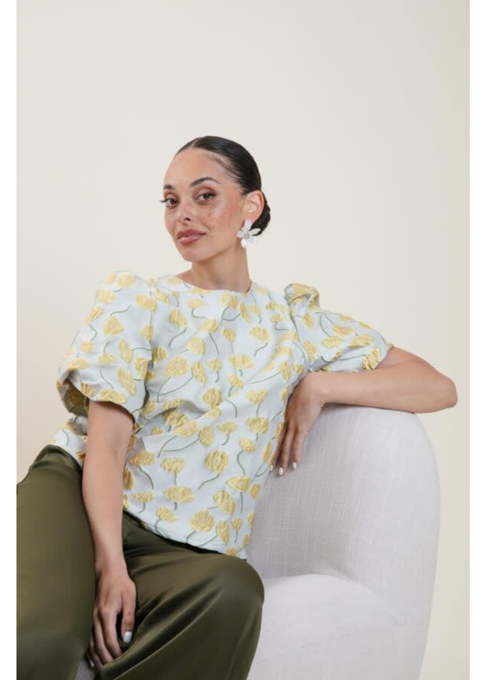 Rut&Circle Rut&Circle - Kyla Blouse - Yellow Flower Print