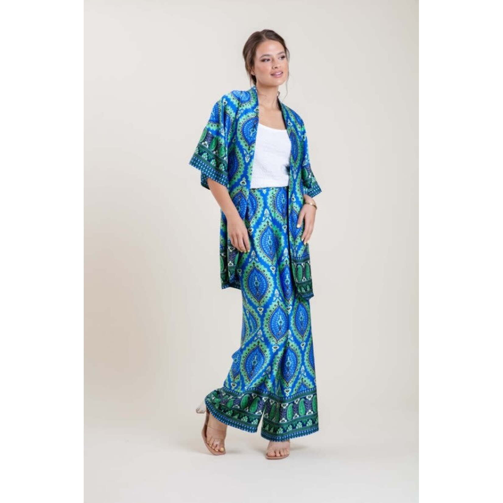 Rut&Circle Rut&Circle - Zoey Broek - Blue Block Print