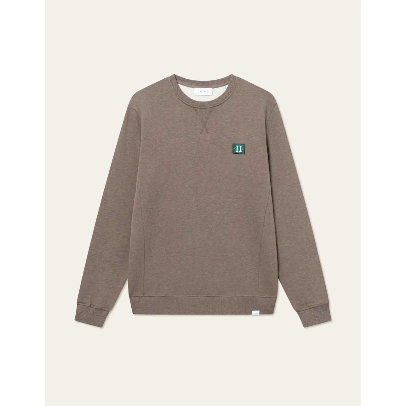 Les Deux Les Deux - Piece Sweatshirt 2.0 - Grey Melange/Green