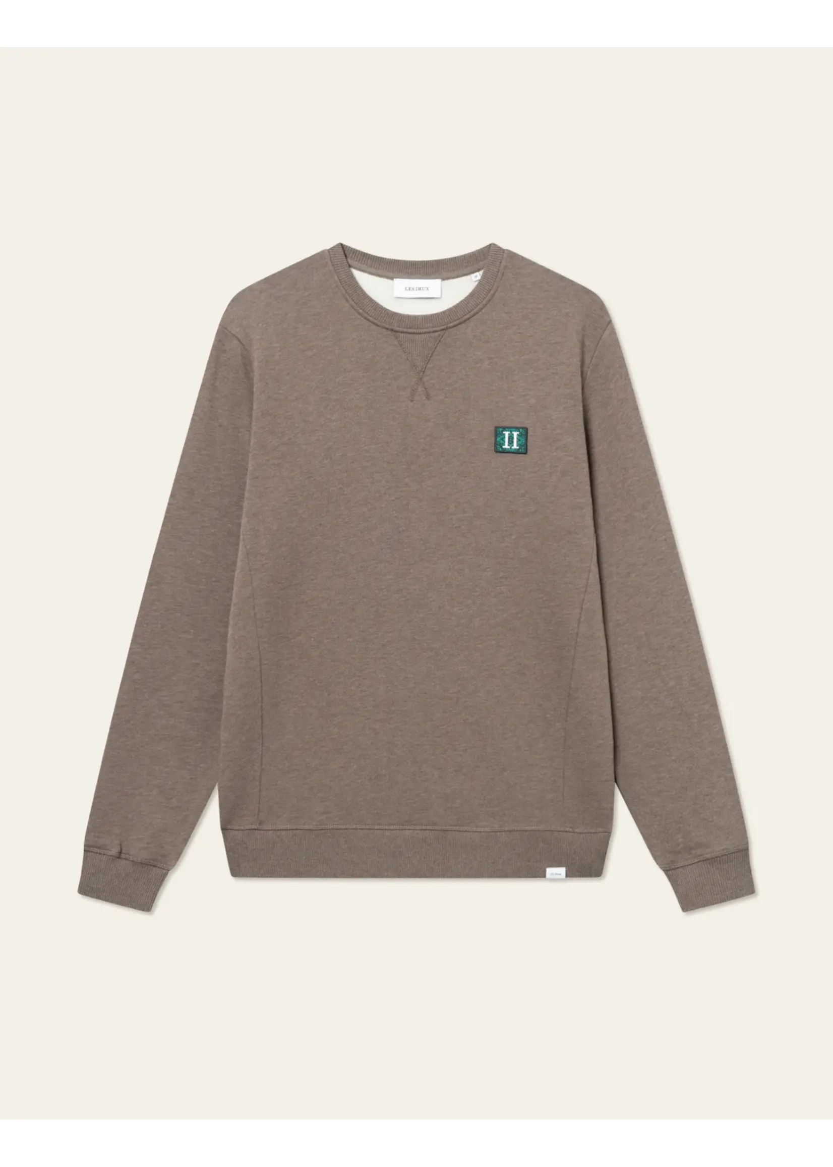 Les Deux Les Deux - Piece Sweatshirt 2.0 - Grey Melange/Green