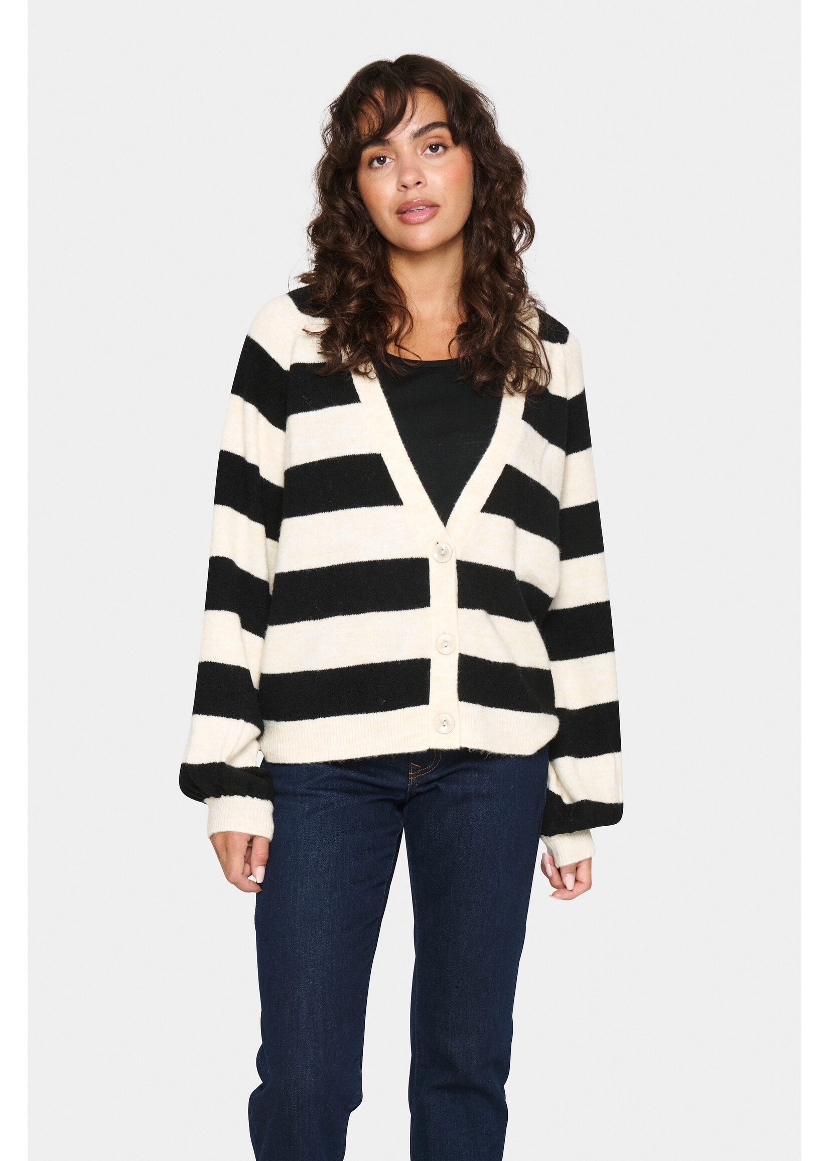 Saint Tropez Saint Tropez - GarbieSZ Cardigan - Ice Black Stripe