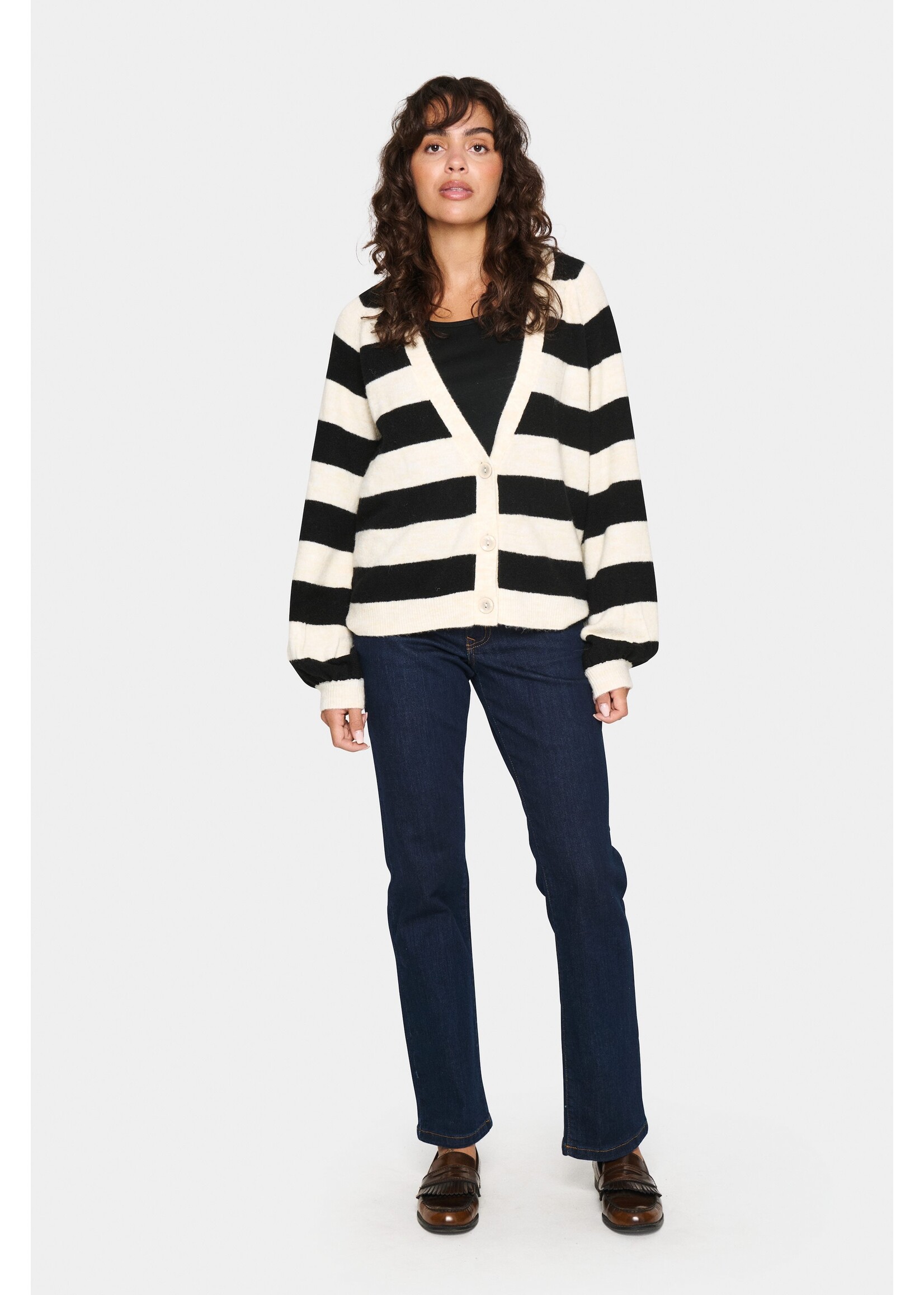 Saint Tropez Saint Tropez - GarbieSZ Cardigan - Ice Black Stripe