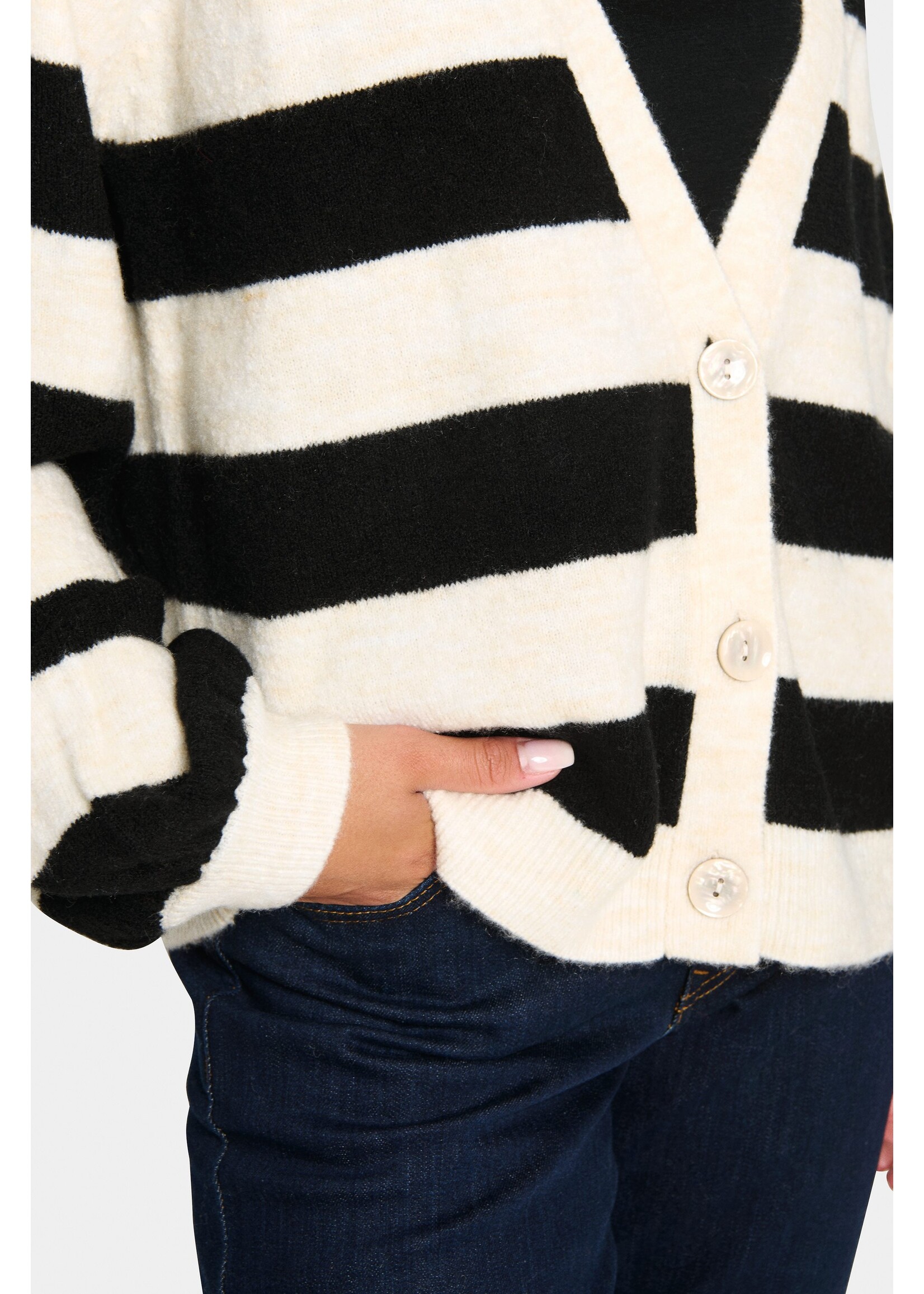 Saint Tropez Saint Tropez - GarbieSZ Cardigan - Ice Black Stripe