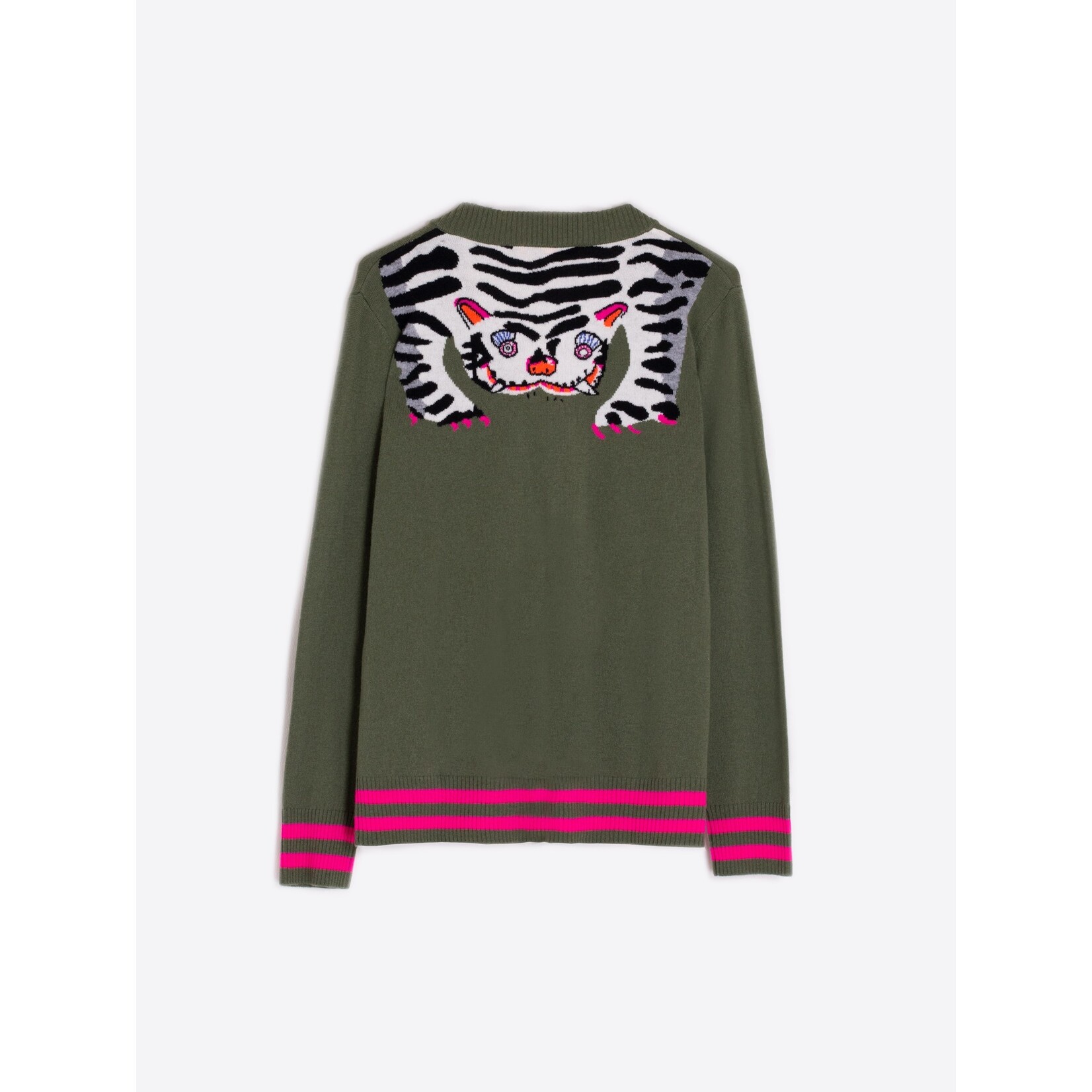 Vilagallo Vilagallo - Cardigan Theresa Tiger - Groen/Roze