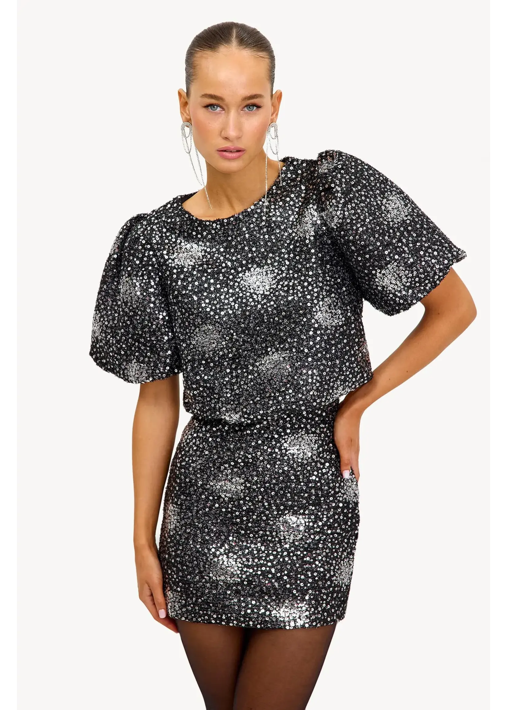 LOAVIES Fonkelende rok | Zilver