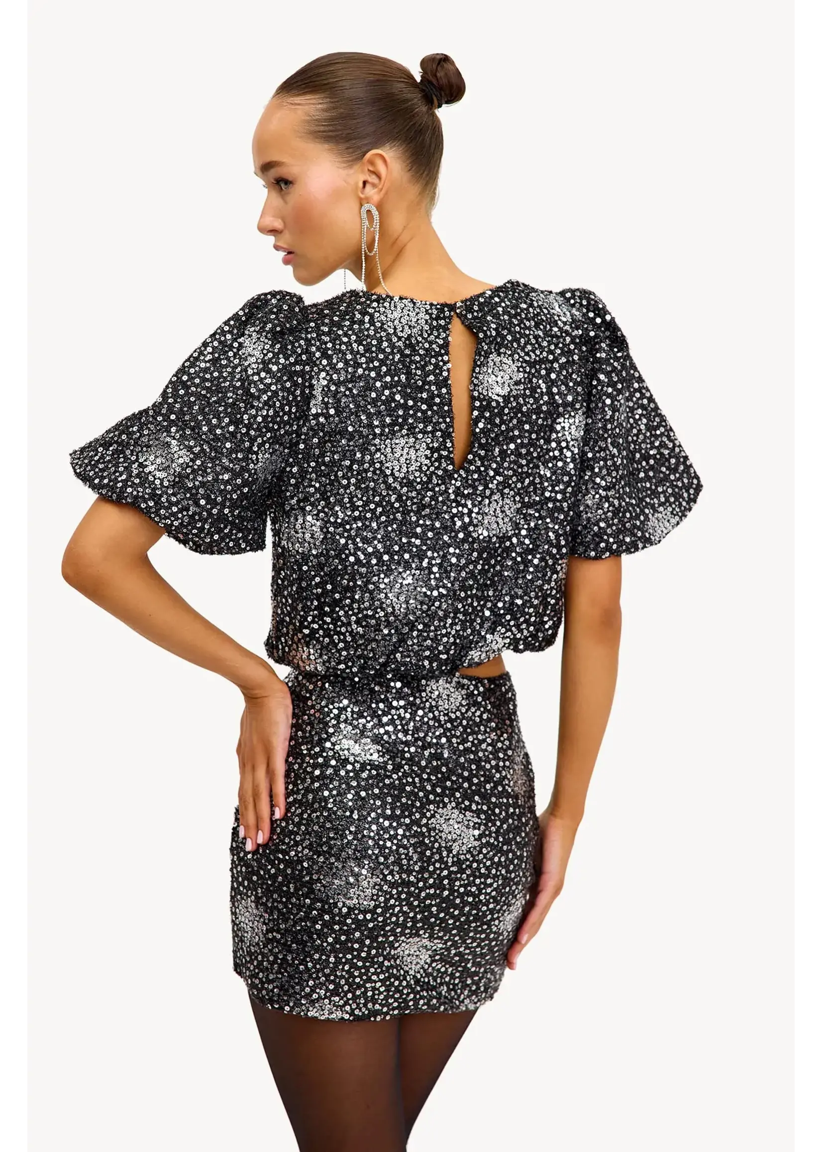 LOAVIES Fonkelende rok | Zilver