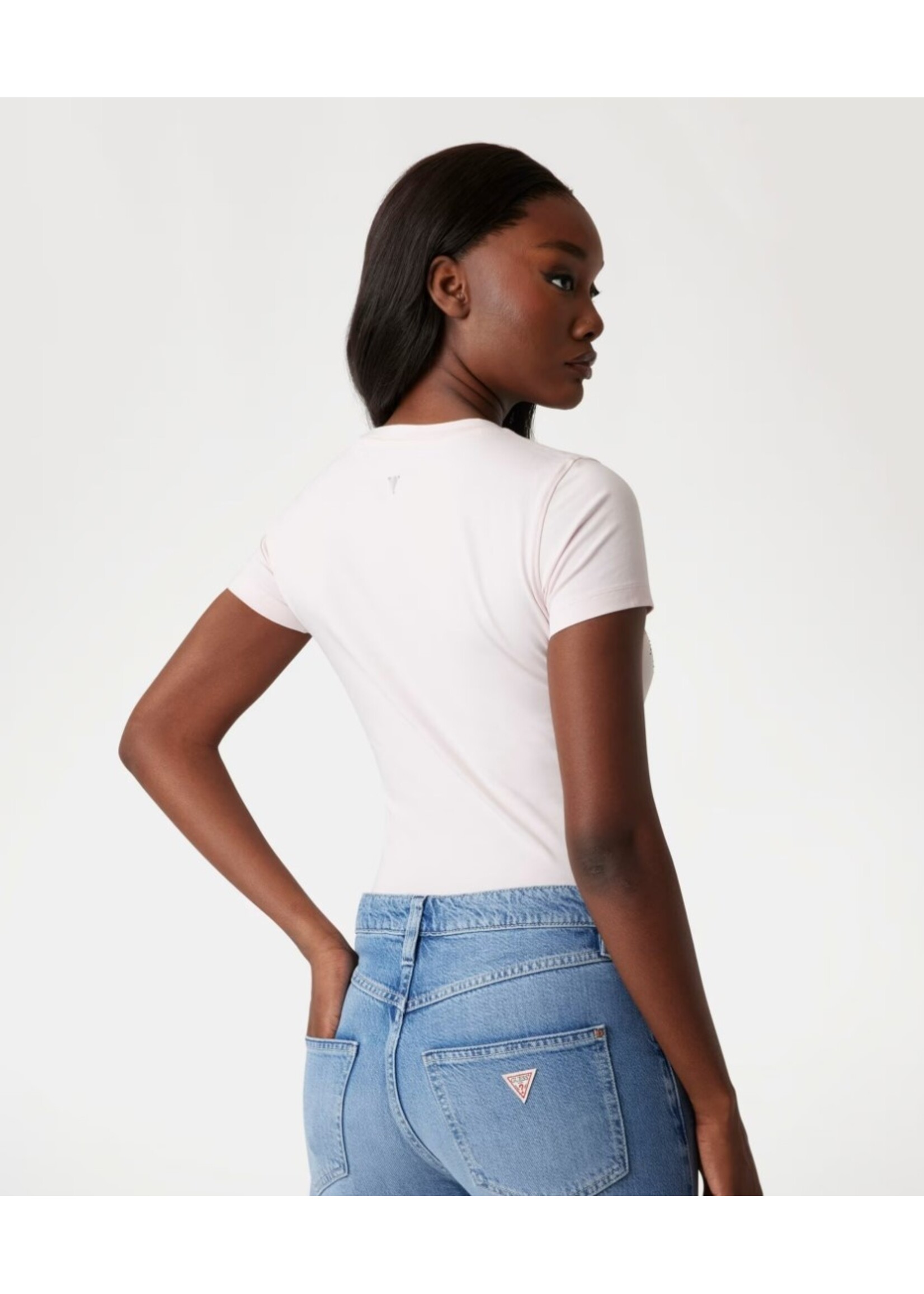 Guess Guess - Leaf Triangle Tee - Roze